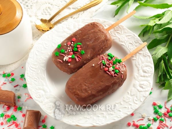 Шоколадное пирожное «Эскимо» на палочке